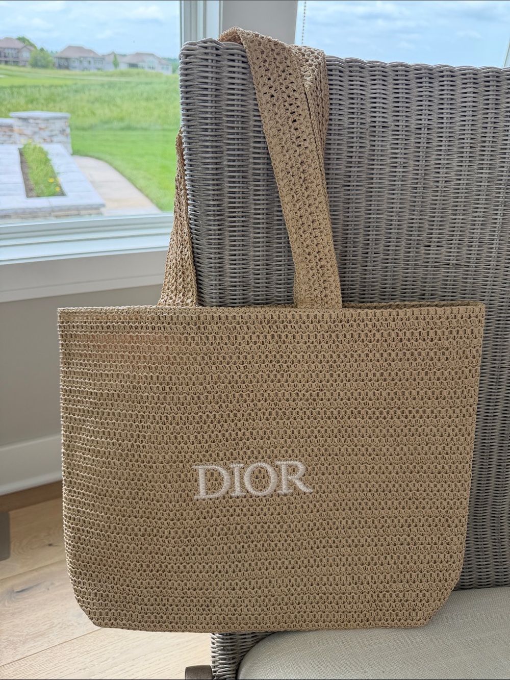 Dior Woven Straw Tote Bag New in package
